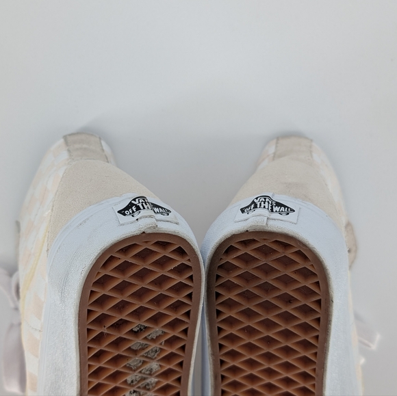 Vans Sk8-Hi Checkerboard High Top Sneakers | Size 9 | Cream White Suede Canvas - Picture 13 of 14
